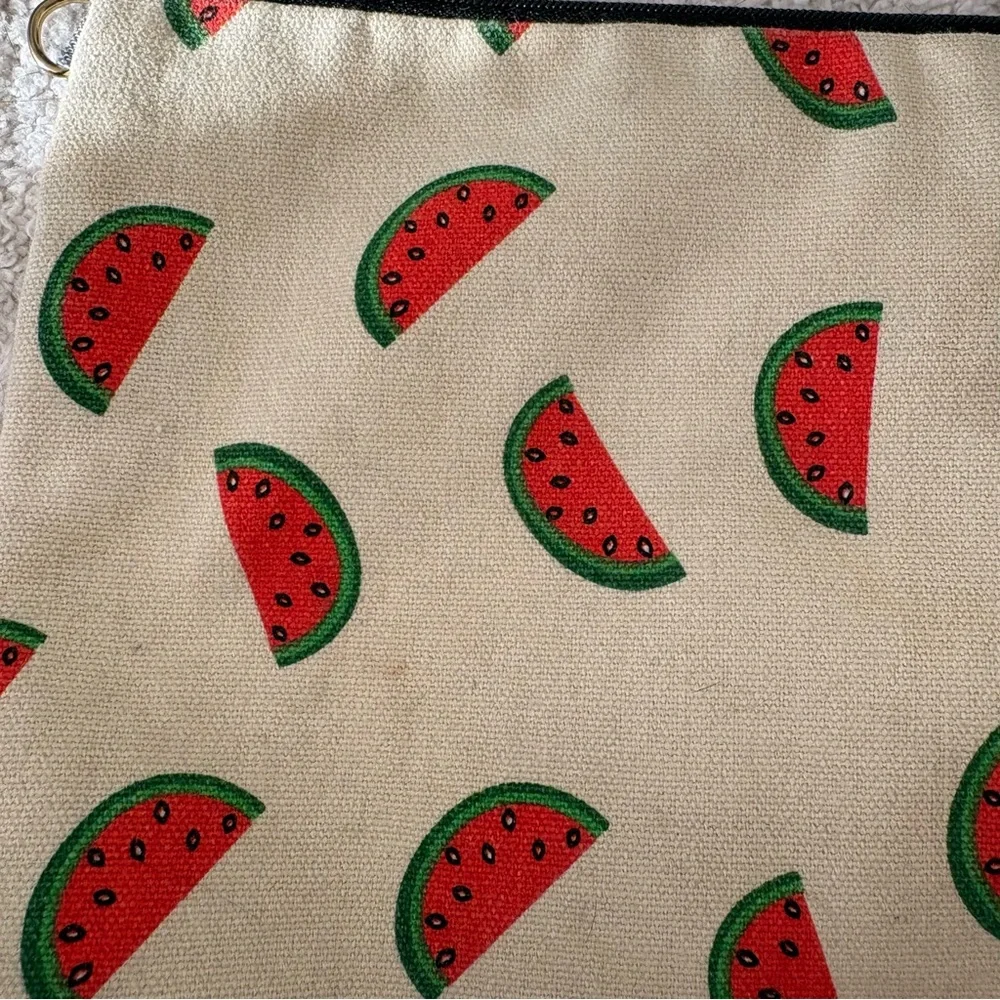 Watermelon Print Cream Clutch Zip Pouch - Picture 9 of 13